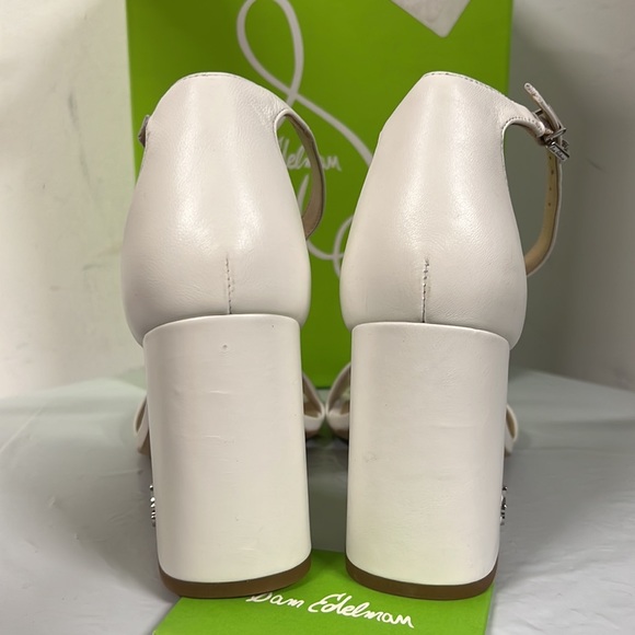 NIB- Sam Edelman Women's Daniella Strappy Block-Heel Sandals, White Leather - 9M - Picture 10 of 14